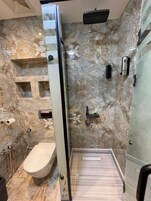 Bañera con ducha, cabezal de ducha tipo lluvia