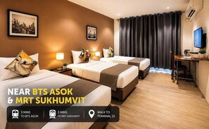 Triple Room | In-room safe, desk, laptop workspace, blackout curtains - STUDIO F SUKHUMVIT (Bangkok)