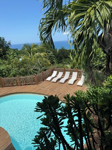 New! Luxurious villa with pool and exceptional view of the Caribbean