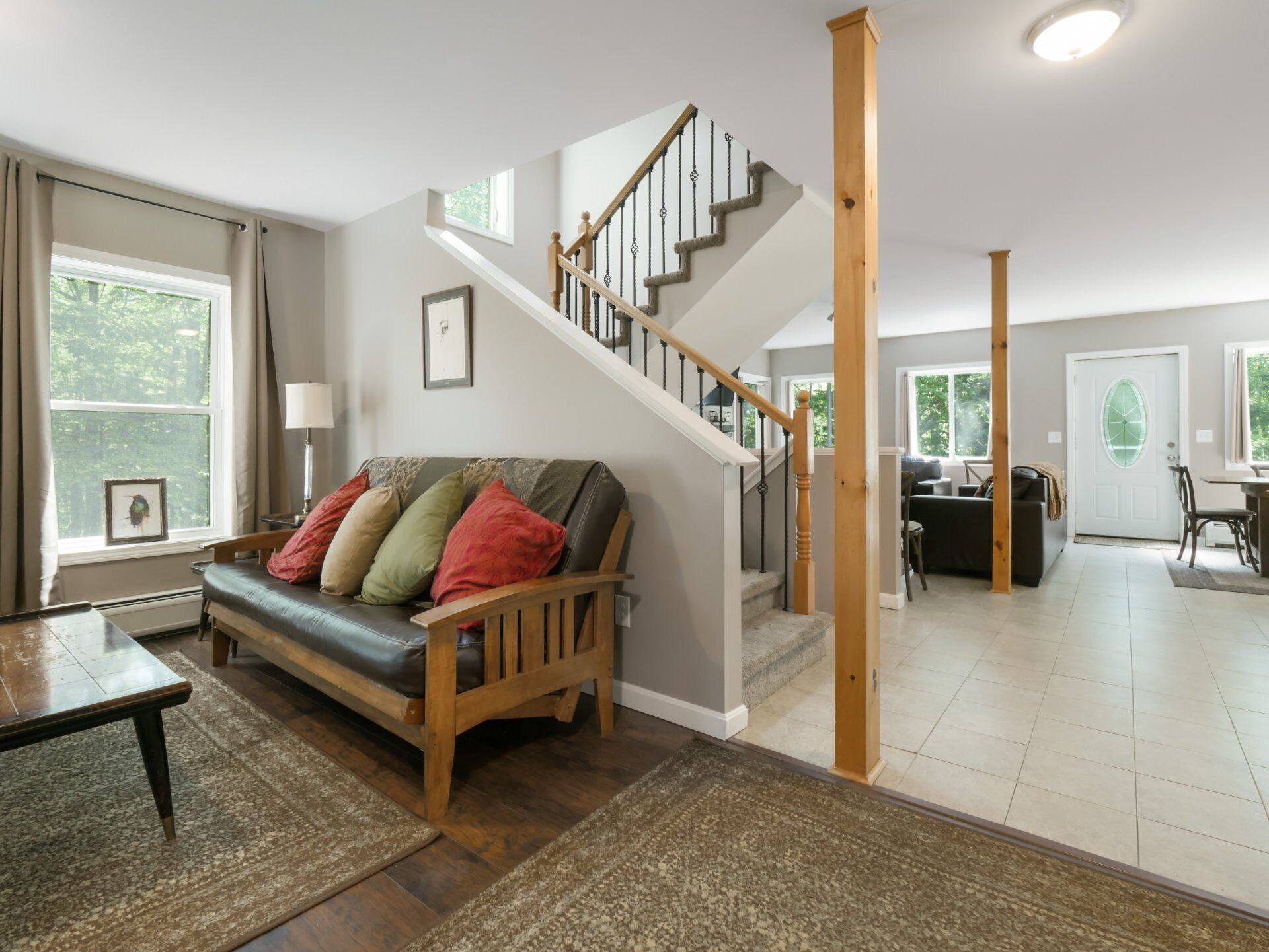 Smart TV, fireplace, foosball