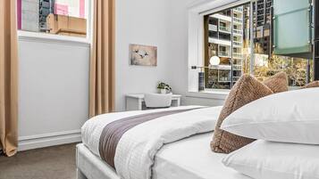 3 bedrooms, desk, iron/ironing board, travel cot