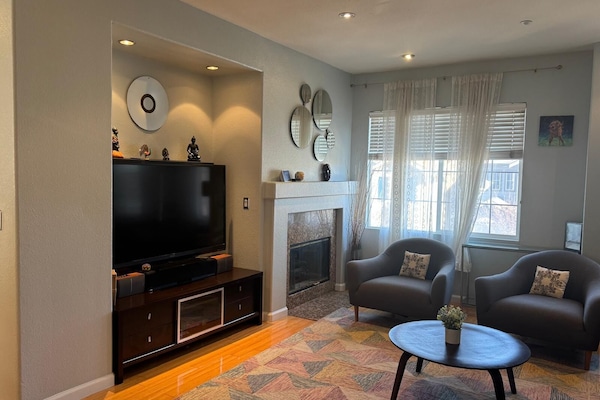 Apartment, 2 Bedrooms | Living area | 55-inch LED TV with digital channels