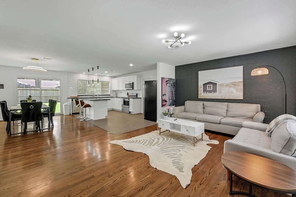 Bright open-concept living space