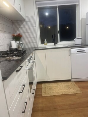 Microwave, oven, stovetop, dishwasher