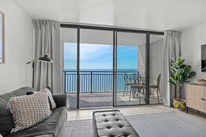 Signature Condo, 1 Bedroom, Balcony, Ocean View | Living room | 32-inch Smart TV with cable channels