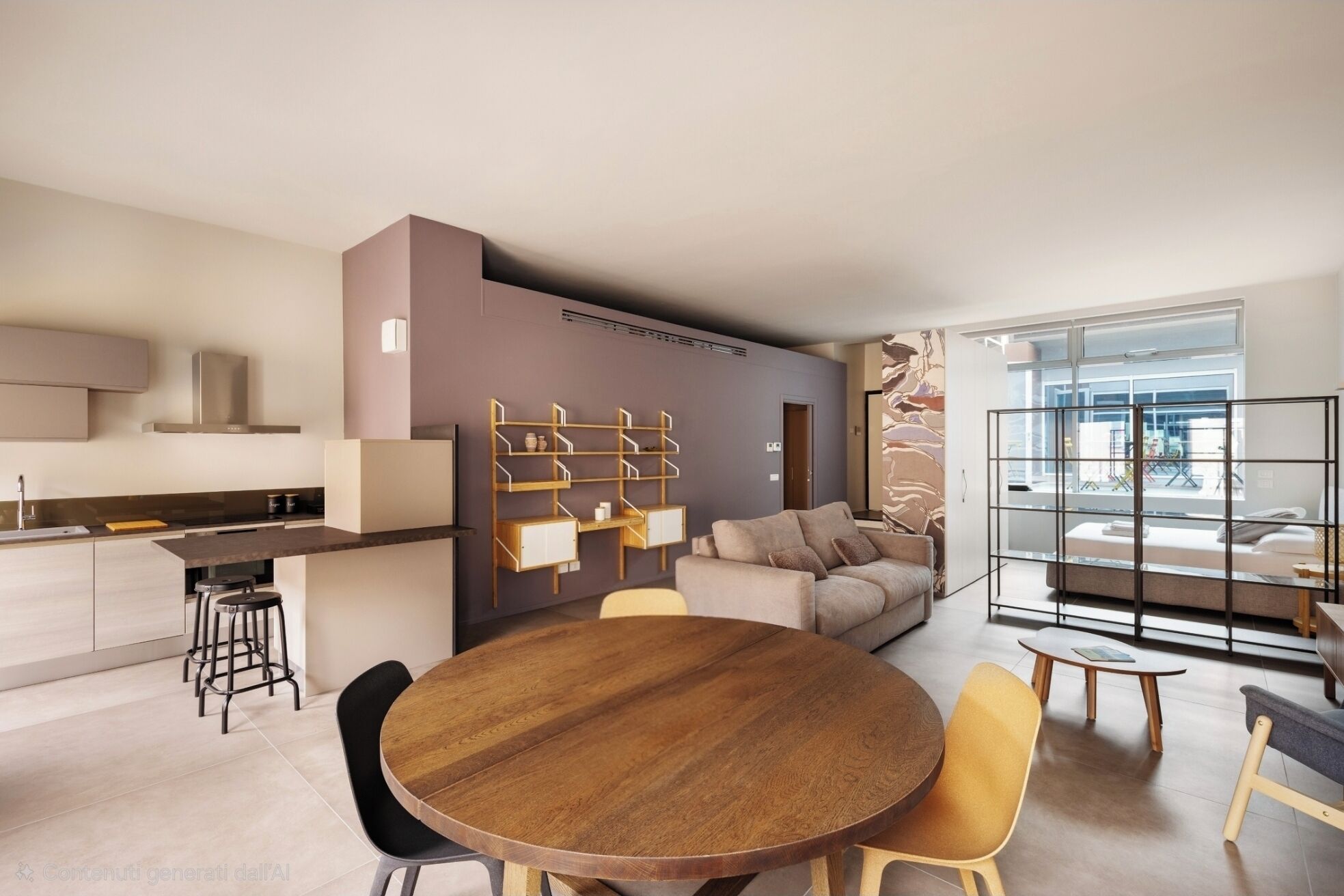 Familie-studiosuite, byutsikt | Oppholdsområde