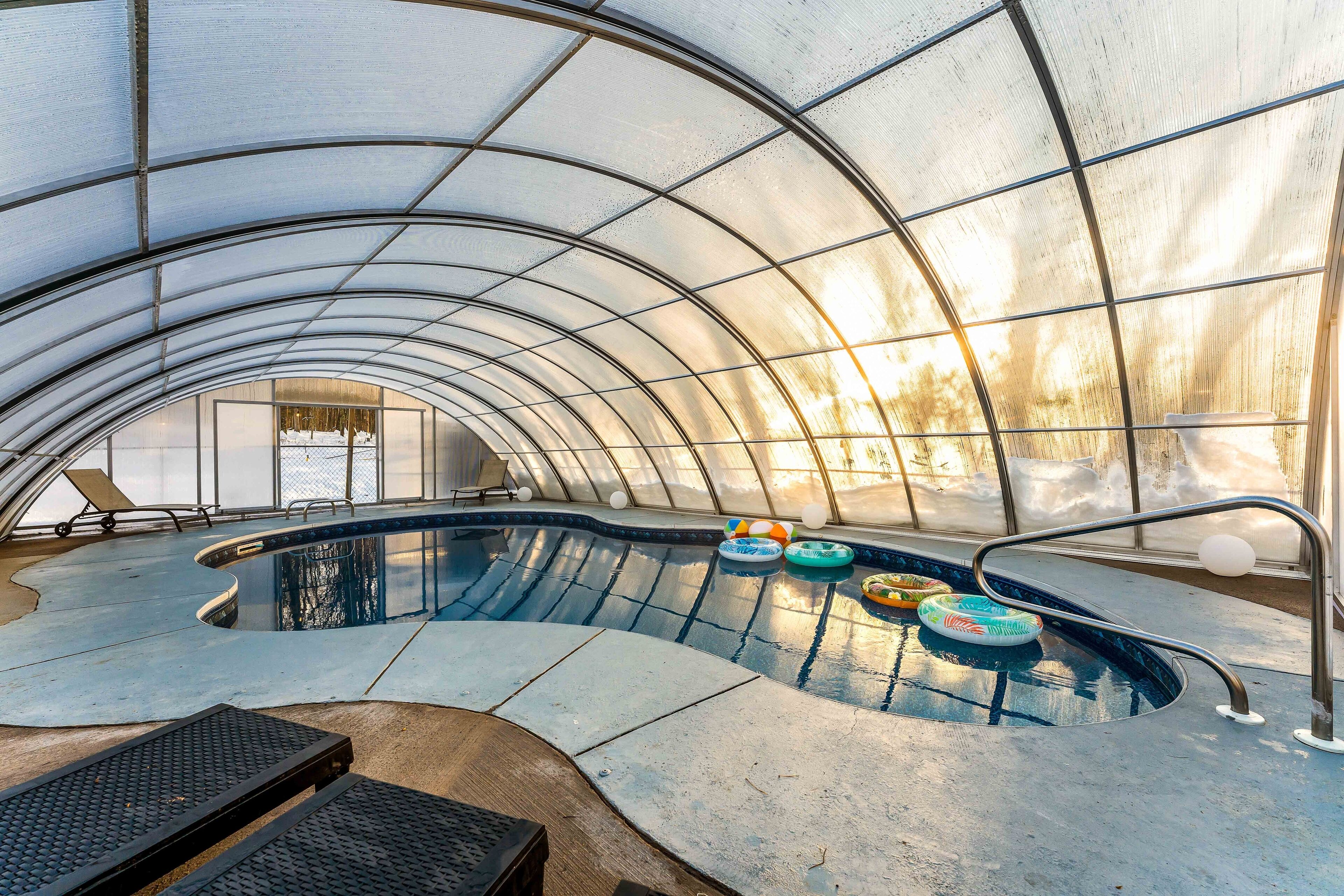 Piscine extérieure, piscine chauffée