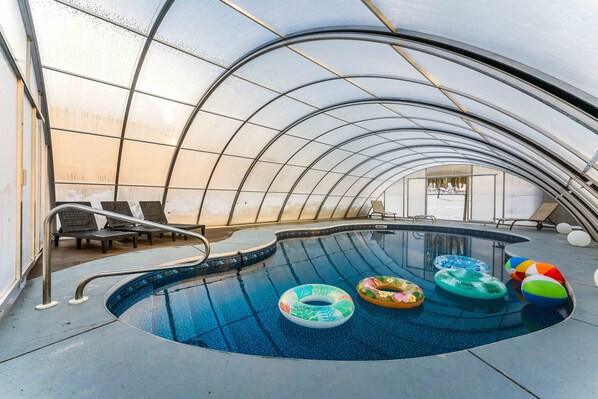 Outdoor pool, a heated pool - Enclosed Year-Round Heated IG Pool+Sauna+Hot Tub+Game Room+Theater (Cresco)