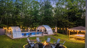 Outdoor pool, a heated pool