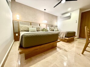 2 bedrooms, desk, iron/ironing board, travel cot