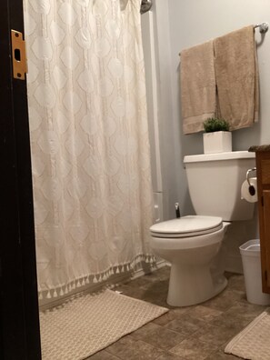 Hair dryer, towels, soap, shampoo - Downtown Greensboro-City Lights Loft Gem (Greensboro)