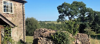 Somerset/Devon farmhouse on the edge of Exmoor, 5 bedrooms, pool, large garden,