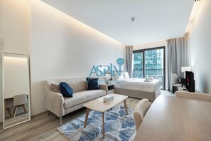 TV, offices - Modern Studio Apart in AHAD Residency–Business Bay (Dubai)