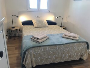 2 bedrooms, iron/ironing board, travel crib, WiFi