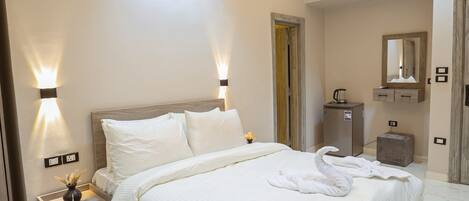 舒適雙人或雙床房, 城市景 | 高級寢具、記憶棉床墊、免費 Wi-Fi、床單