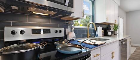 Microwave, oven, stovetop, dishwasher