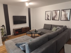 TV - High-quality shared flat for entrepreneurs or families - with parking facilities and 2 rooms. (Aschaffenburg)