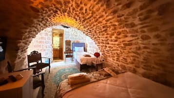 Individually decorated, individually furnished, desk, laptop workspace