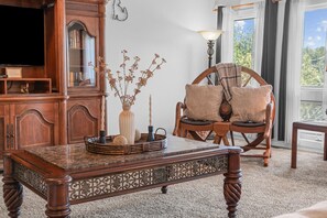 TV, DVD player, books - Lakefront Retreat w/ Deck, Movie Room & Yard (Golden)