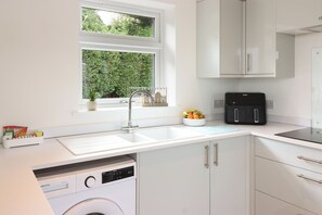 Microondas, horno, placa de cocina