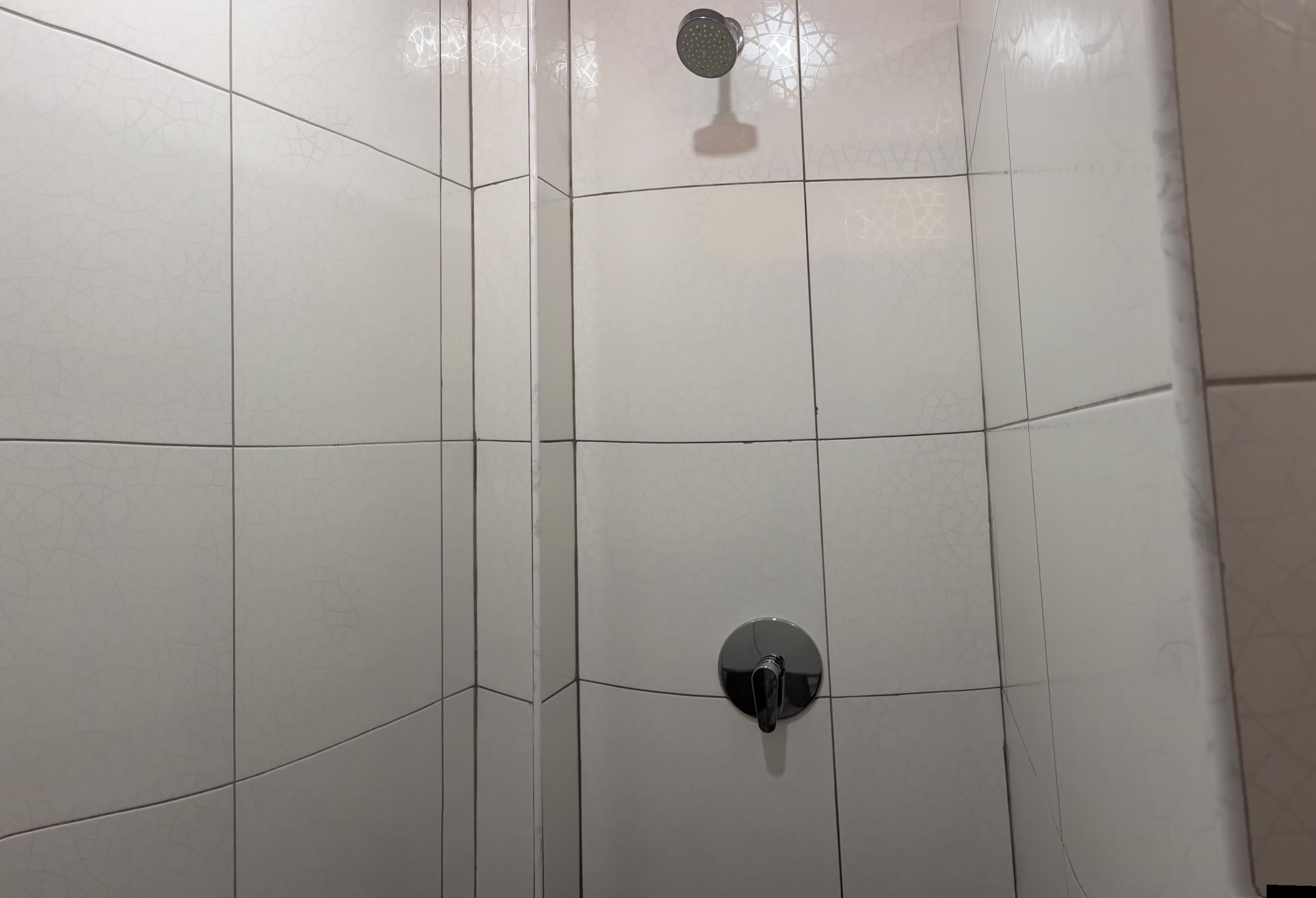 Shower, towels, soap, toilet paper