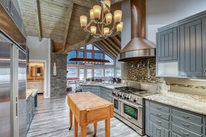 Fridge, microwave, oven, stovetop - Riverfront 3BR w/ Dock—Siletz Sanctuary II • 30+ Nights Lincoln City & Depoe Bay (Lincoln City)