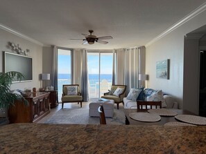 Living area - Gulf-Front Luxury Condo on Pensacola Bch 2Bd/2Ba, Pool, Balcony (Pensacola Beach)