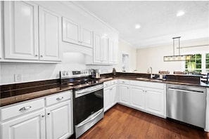 Microwave, oven, stovetop, dishwasher