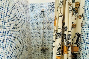 Douche, baignoire à jets, sèche-cheveux, bidet