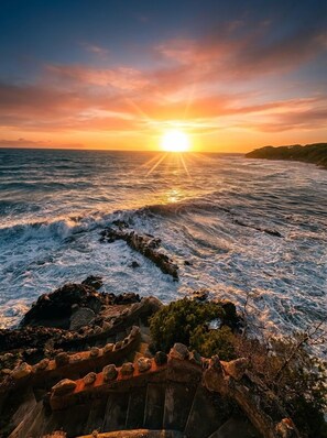 Aan een privéstrand