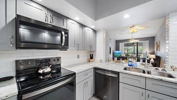 Microwave, oven, stovetop, dishwasher