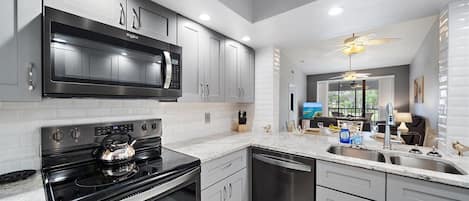 Microwave, oven, stovetop, dishwasher