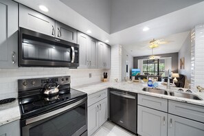 Microwave, oven, stovetop, dishwasher