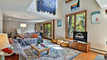 Smart TV, fireplace, foosball, offices