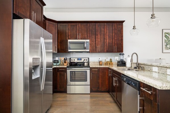 Microwave, oven, stovetop, dishwasher