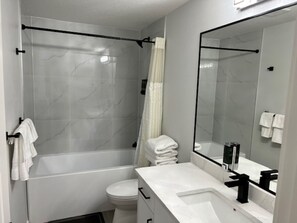 Hair dryer, bidet, towels, soap - Cozy 2-Bedroom Legal Suite - Fully Furnished & Convenient Location (Fort Saskatchewan)