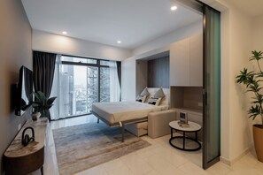Deluxe-Apartment, 1 Schlafzimmer | Wohnbereich