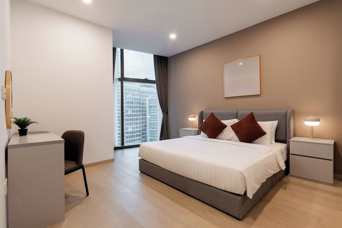 Blackout curtains, iron/ironing board, free WiFi, bed sheets