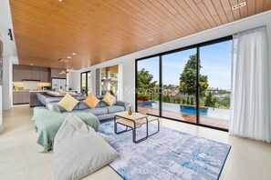 Villa, 6 Bedrooms, Mountain View | Living area | 50-inch Smart TV with cable channels, Netflix, streaming services