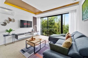 Villa, 6 Bedrooms, Mountain View | Living area | 50-inch Smart TV with cable channels, Netflix, streaming services