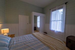 Blackout curtains, iron/ironing board, free WiFi, bed sheets