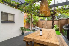 Outdoor dining - Blackbird at Arlo`s—Heritage meets Designer Charm (Glenelg South)