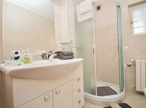 Apartment (Two Bedroom Apartment with Terrace) | Bathroom | Shower, towels