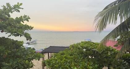 Spacious beachfront house in RincĂłn del Mar, white, comfortable, fresh and bright.
