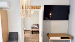Apartment, 2 Bedrooms, Smoking, City View | Living area - Amfitriti 30meter to Beach, 6min Old Town, 2BD 4PL (Chania)