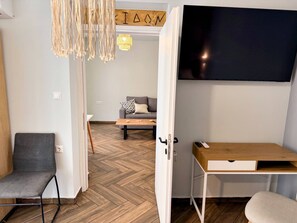 Apartment, 2 Bedrooms, Smoking, City View | Living area - Amfitriti 30meter to Beach, 6min Old Town, 2BD 4PL (Chania)