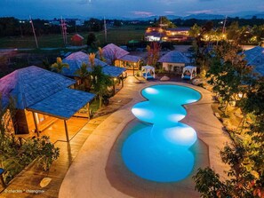 Deluxe Double Room, Balcony, Pool View | Laptop workspace, free WiFi, bed sheets