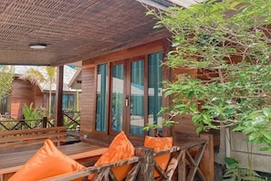 Deluxe Double Room, Balcony, Pool View | Terrace/patio