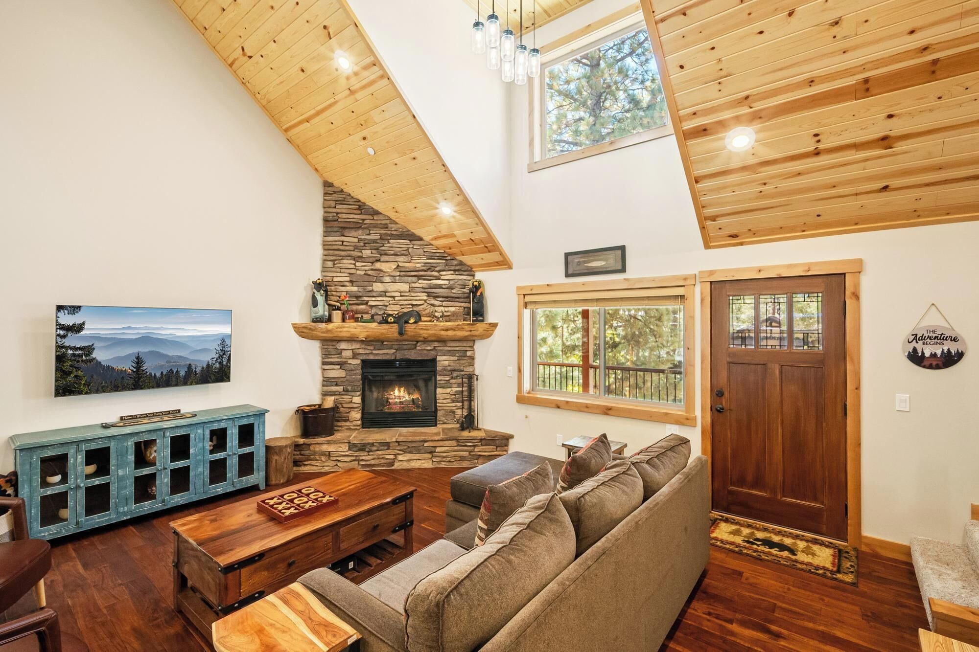 Télévision, cheminée, jeux vidéo