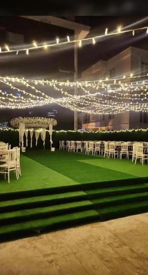 Outdoor banquet area